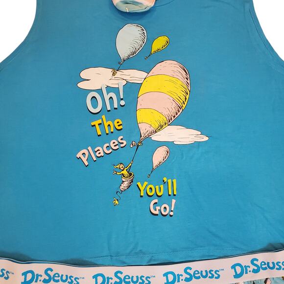 Dr Suess Oh The Places You'll Go Pjs 3 Piece Lounge Wear Set 2X 18W 20W - Picture 4 of 16